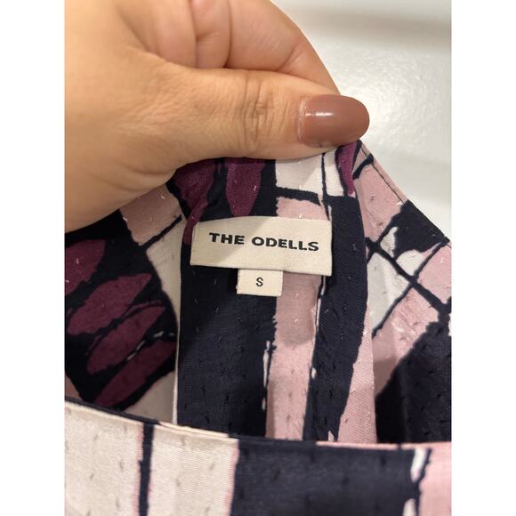 Anthropologie The Odells Eloise Purple Abstract Elastic Waist Blouse Size Small - Picture 6 of 9